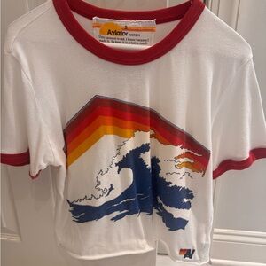 Aviator Nation Ringer surf T-shirt women’s